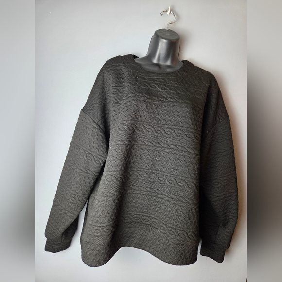 Daily Story Sweaters - Women's Textured Knit Sweater - Black